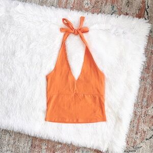 Hollister Orange Halter Top S Summer Beach
